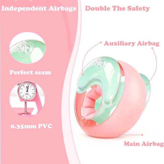 WYRIAZA Toddler Arm Floaties Pink (1-6 years) - Swimming Floaties for Kids with 3 Airbags (XS,S) Fits 13-44 lbs
